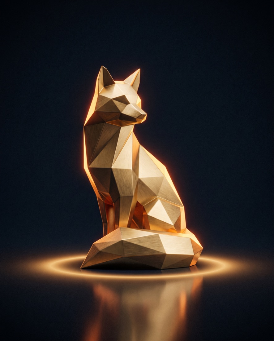 The Fox UAE — golden fox brand artwork